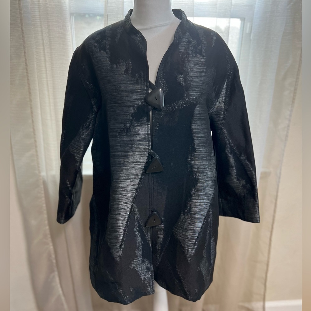 Caroline Rose Jacket With Oversized Buttons